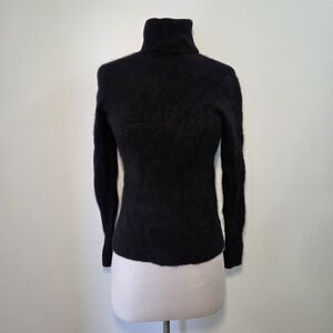Saks Fifth Avenue Cashmere Black Turtleneck Sweater Medium